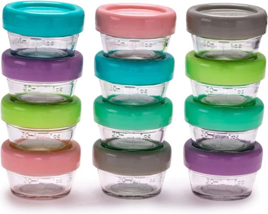 Melii Set Glas Mittagsboxen Mehrfarbig Mit Fächern 59ml 12 Stück