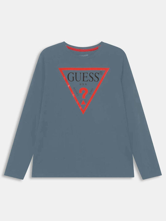 Guess Παιδική Μπλούζα Μακρυμάνικη Γαλάζιο T-shirt