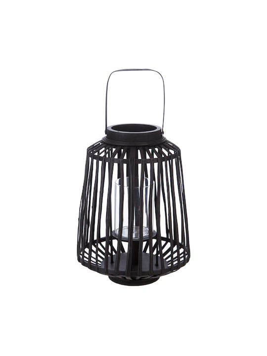 Tabletop Rattan Lantern Black