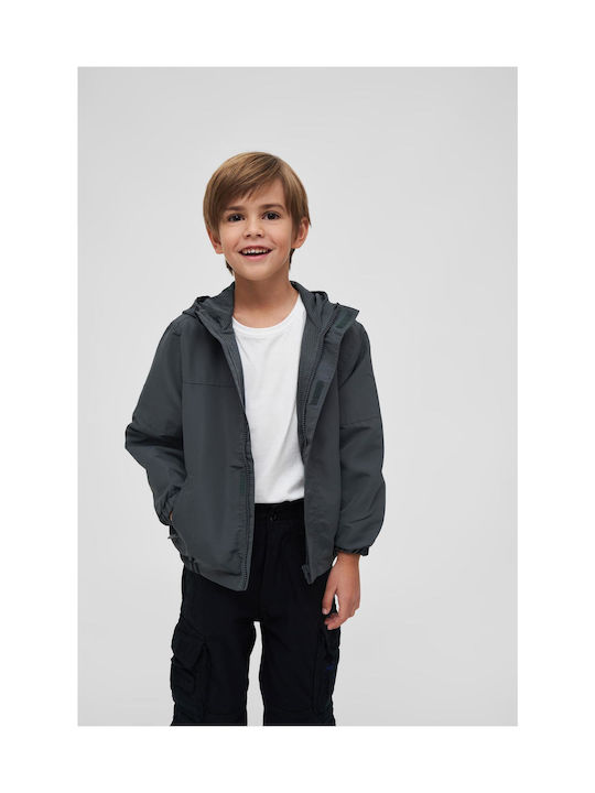 Brandit Kids Casual Jacket Short Windproof with Hood ANTHRACITE