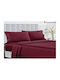 MayHome Bettbezug-Set Baumwollsatin Einzelbett mit Kissenbezug 160x240 Burgundisch