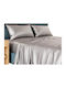 MayHome Bettbezug-Set Baumwollsatin Einzelbett mit Kissenbezug 160x240 Gray