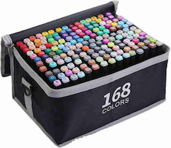 Zeichenmarker Doppelseitig Set 168 Farben