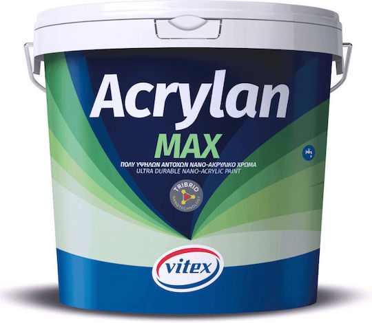 Vitex Acrylan Max Βάση Medium Πλαστικό Χρώμα για Εξωτερική Χρήση 9.6lt