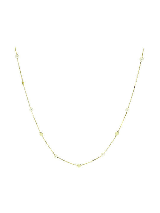 Senzio Belibasakis Halskette aus Gold 14K mit Perlen
