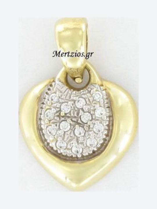 Mertzios.gr Charm Herz aus Weißgold