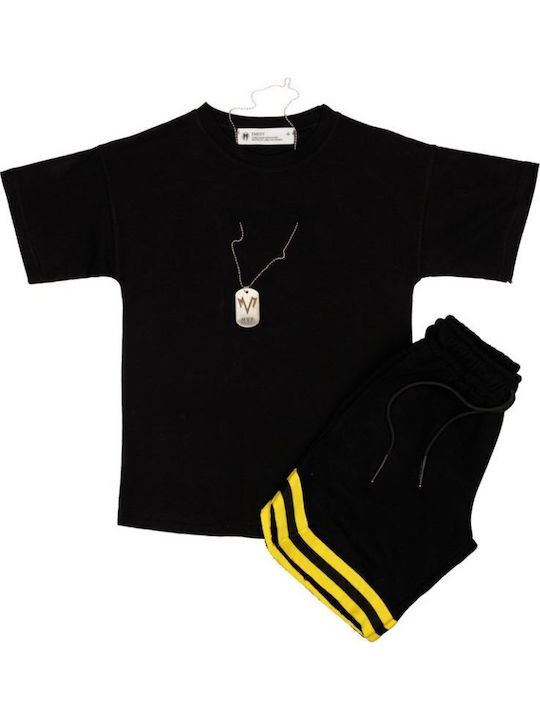 Kinder-Set mit Shorts Sommer 2Stück Schwarz