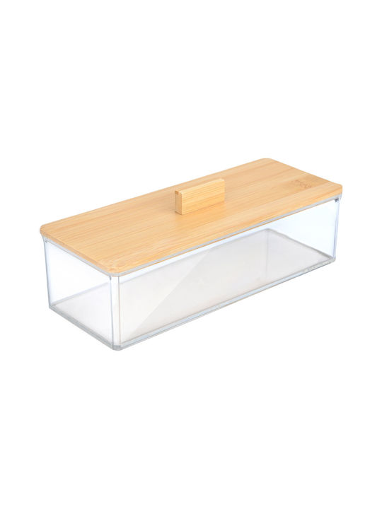 Estia Coș de Depozitare Bambus Capotă Transparent 23.3x9.4x8.8cm 1buc