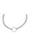 Theodora's Jewellery Αλυσίδα Λαιμού Cuban από Ατσάλι