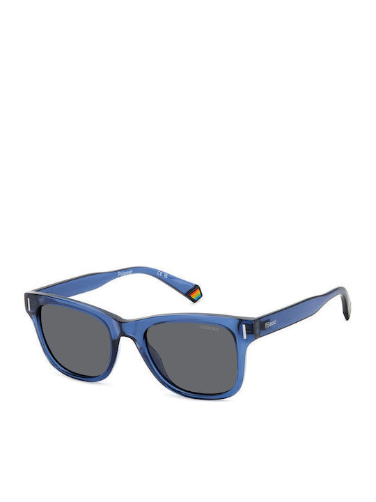 Polaroid Men's Sunglasses with Blue Plastic Fra...