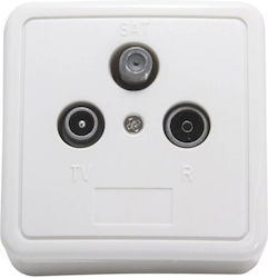 Triax Priză antenă TV Rezistor de priză terminală în culoarea Alb 306269