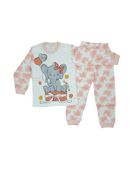 Supermini Pijama pentru copii De iarnă De bumbac Somon