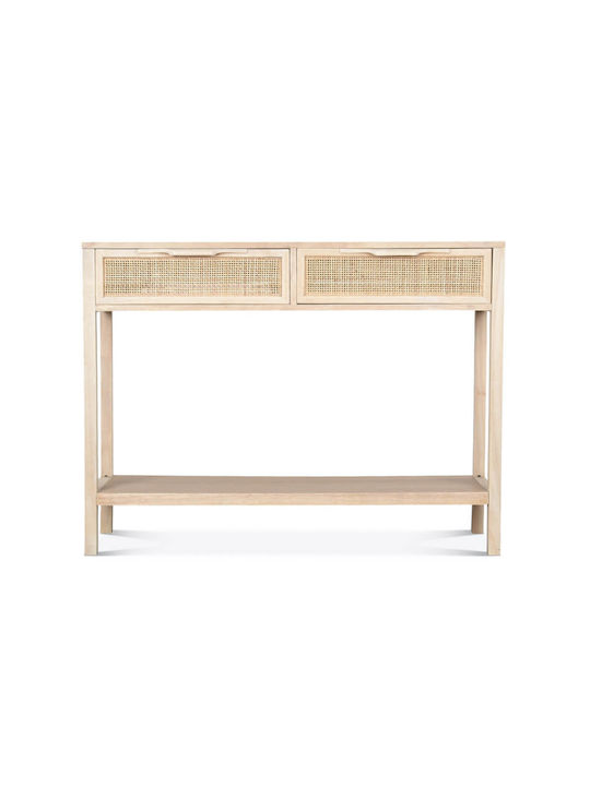 Noah Cane Wooden Console Table L100xW30xH75cm