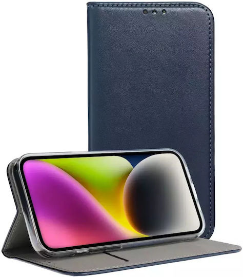 Techwave Smart Umschlag Rückseite Leder Magnetisch Marineblau (Moto G73)