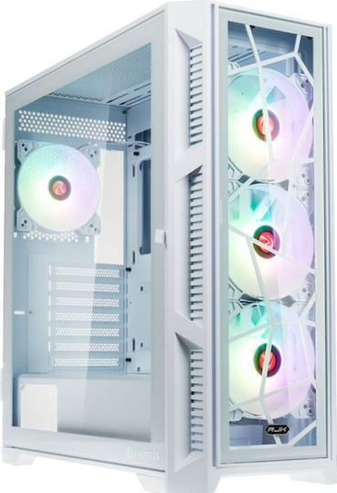 Raijintek Ponos Ultra TG4 Gaming Midi Tower Κουτί Υπολογιστή με Πλαϊνό Παράθυρο Coating White