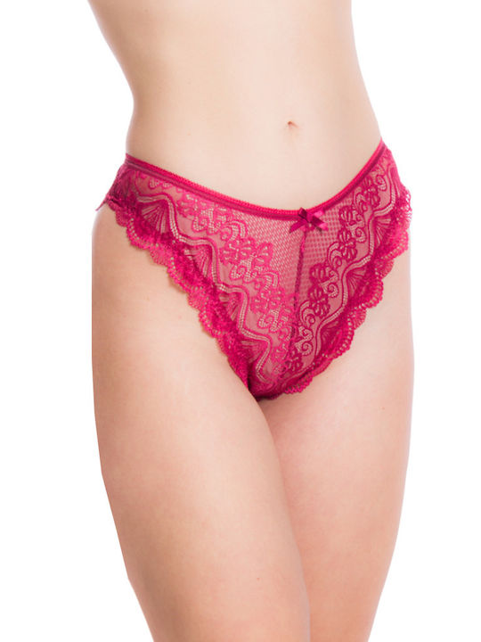 Free Move High-waisted Women's Slip with Lace Burgundy