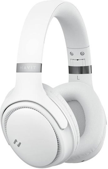Havit H630BT PRO Ασύρματα / Ενσύρματα Over Ear Ακουστικά με 50 ώρες Λειτουργίας Λευκά