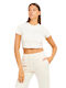 Guess Athleisure W Damen Crop Top Kurzärmelig cream