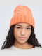 Beanie Unisex Σκούφος Πλεκτός σε Πορτοκαλί χρώμα