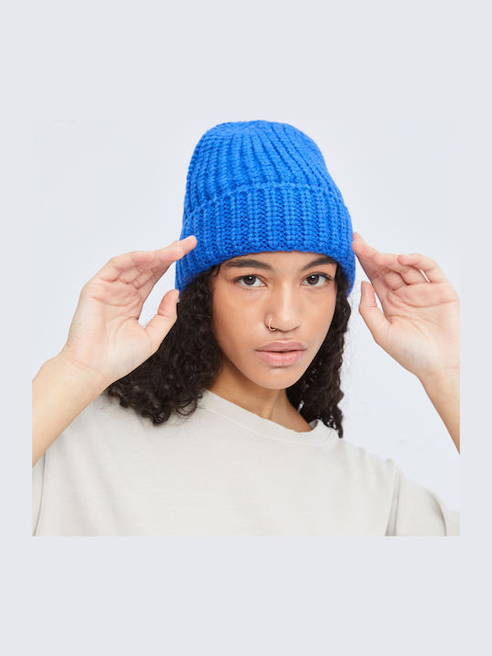 Beanie Unisex Σκούφος Πλεκτός σε Μπλε χρώμα