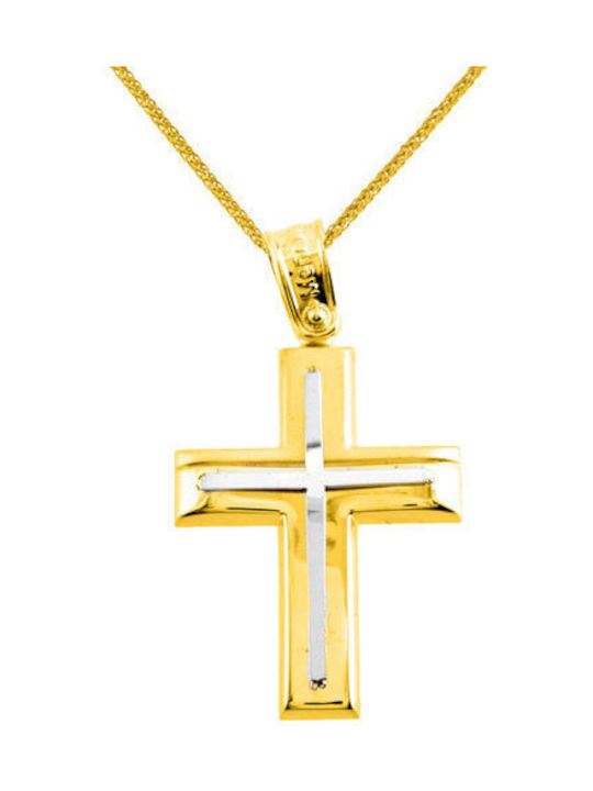 Men's Gold Cross 14K with Chain