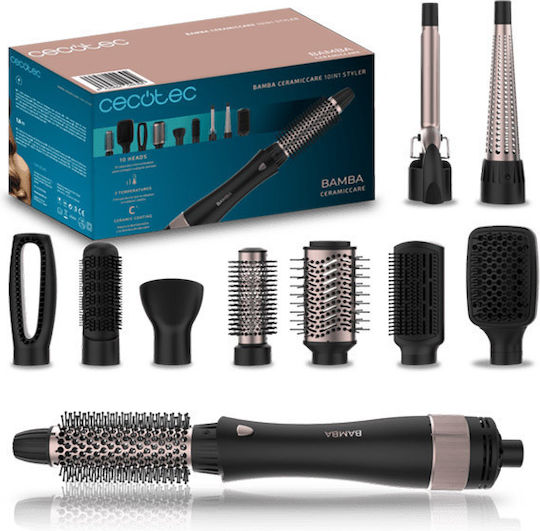 Cecotec Bamba CeramicCare 10in1 Styler Ceramic Electric Brush with Air for Straightening and Curls
