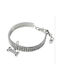 Animal Dog Collar in Silver color με Στρας Medium 25cm