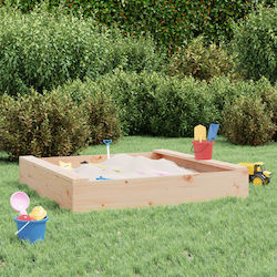 vidaXL Sandbox Μασίφ Ξύλο Πεύκου made of Wood 111x111x20cm. Beige