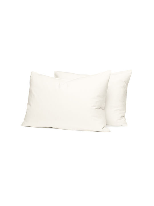 Sunshine Cotton Feelings 100 Σετ Μαξιλαροθήκες με Φάσα 100 White 50x70εκ.