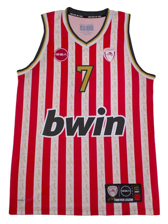 GSA Olympiacos B.C. Anniversary Spanoulis Limited Edition Men's Basketball Jersey GSA Olympiacos B.C. Anniversary Spanoulis Limited Edition Men's Basketball Jersey