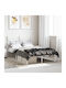 Κρεβάτι Ημίδιπλο Μεταλλικό Λευκό με Τάβλες για Στρώμα 120x190cm