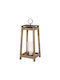 Iliadis Floortop Wooden Lantern Brown 36x36x89cm