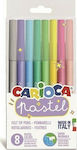Carioca Pastel Washable Drawing Markers Set 8 Colors