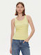 Pinko Women's Blouse Cotton Sleeveless Yellow.