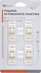 Tpster Ροδάκι Επίπλου Πλαστικό Λευκό 4.7x2.5cm 4τμχ Tpster Ροδάκι Επίπλου Πλαστικό Λευκό 4.7x2.5cm 4τμχ