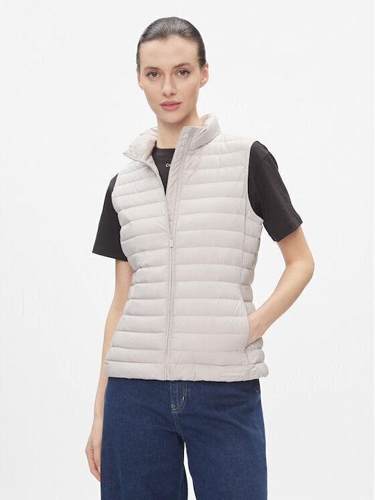 Women's Short Puffer Jacket for Winter Beige