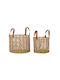 Set of Decorative Baskets Metal with Handles 2pcs DKD Home Decor