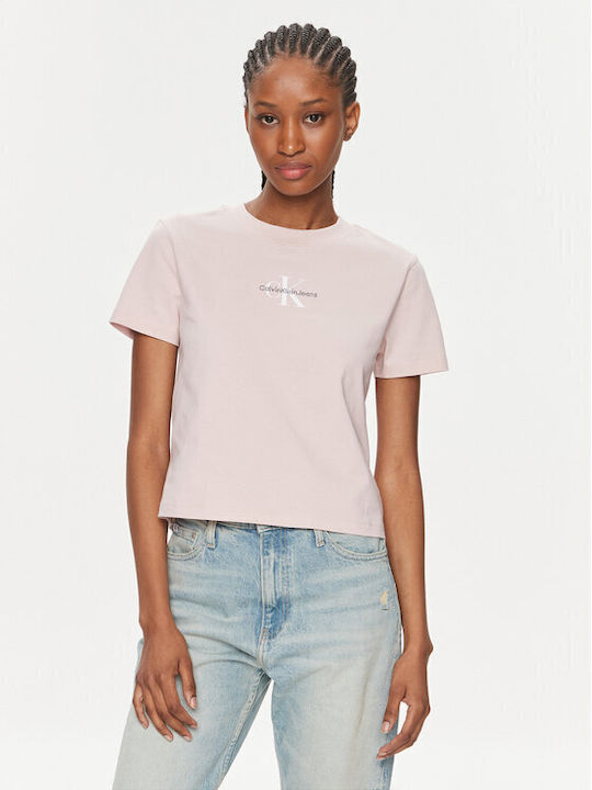 Calvin Klein Monologo Baby Women's T-shirt Pink