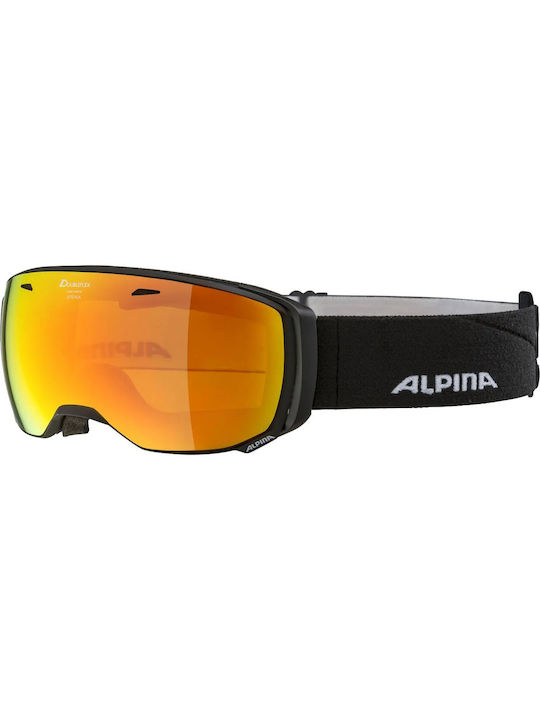 Alpina Ski & Snowboard Goggles Kids Black with Lens in Black Color
