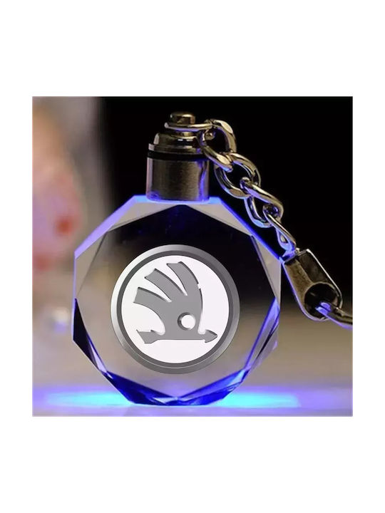 Keychain Sticlă cu LED Skoda