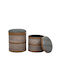 Stool For Living Room Wooden Brown / Grey 2pcs 39x39x45cm