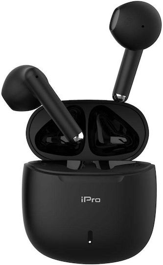 iPro TW100 In-ear Bluetooth Handsfree Ακουστικά με Θήκη Φόρτισης Μαύρα