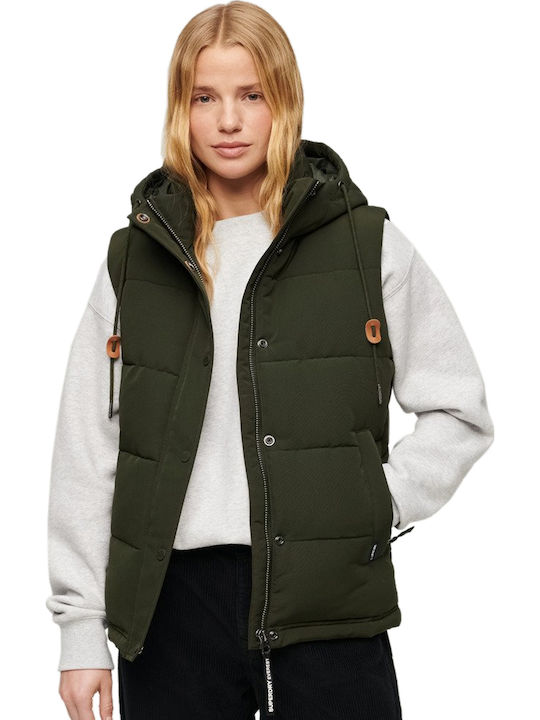Superdry Everest Κοντό Γυναικείο Αμάνικο Puffer...