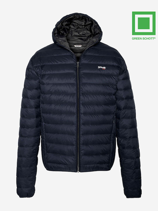 Schott Men's Winter Puffer Jacket Navy