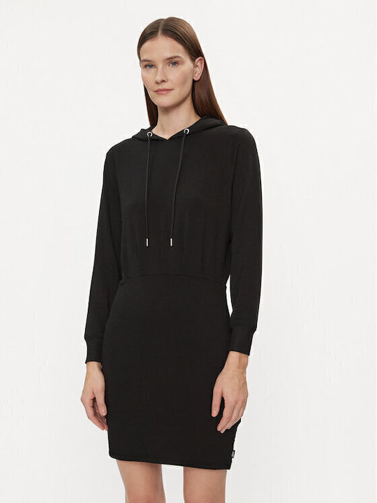 DKNY Gestricktes Damenkleid Sportlich Schwarze