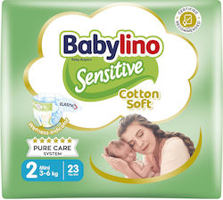 Babylino Tape Diapers Sensitive Cotton Soft Sensitive No. 2 for 3-6 kgkg 23pcs