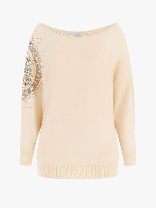 Guess Women's Long Sleeve Sweater Cream