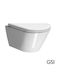 GSI Swirl Wandhängende Toilette Randlos mit Schlank Deckel Sanftes Schließen Weiße