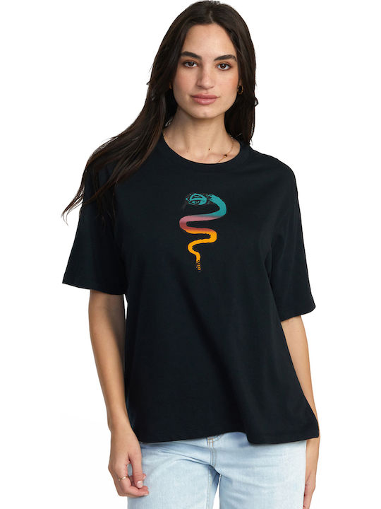 Women's Summer Blouse Short Sleeve Black (RVB/ BLACK)