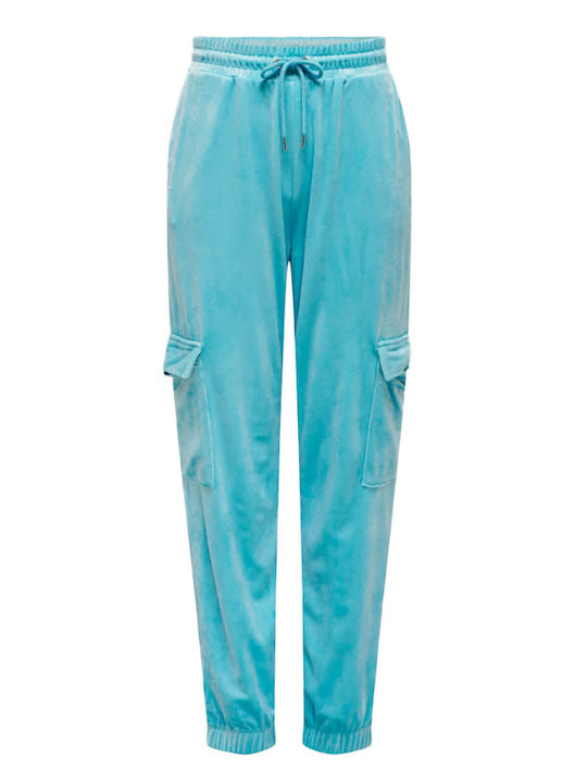 Only Set Women's Sweatpants Light Blue Velvet